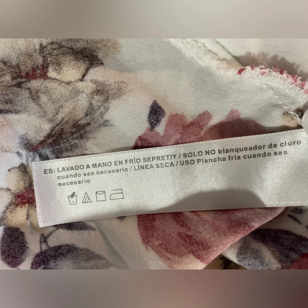 As U Wish Button Down White Floral Spagetti Strap Maxi Dress Split ThighSize S - Picture 13 of 13